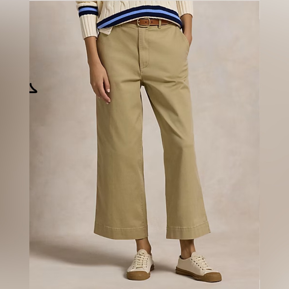 Ralph Lauren Polo Twill Wide-Leg Cropped Pant